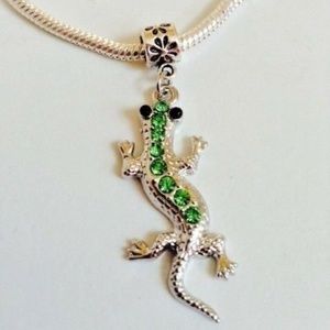 “LIZARD” Silver Plated Dangling Charm Bead For European Style Charm Bracelets